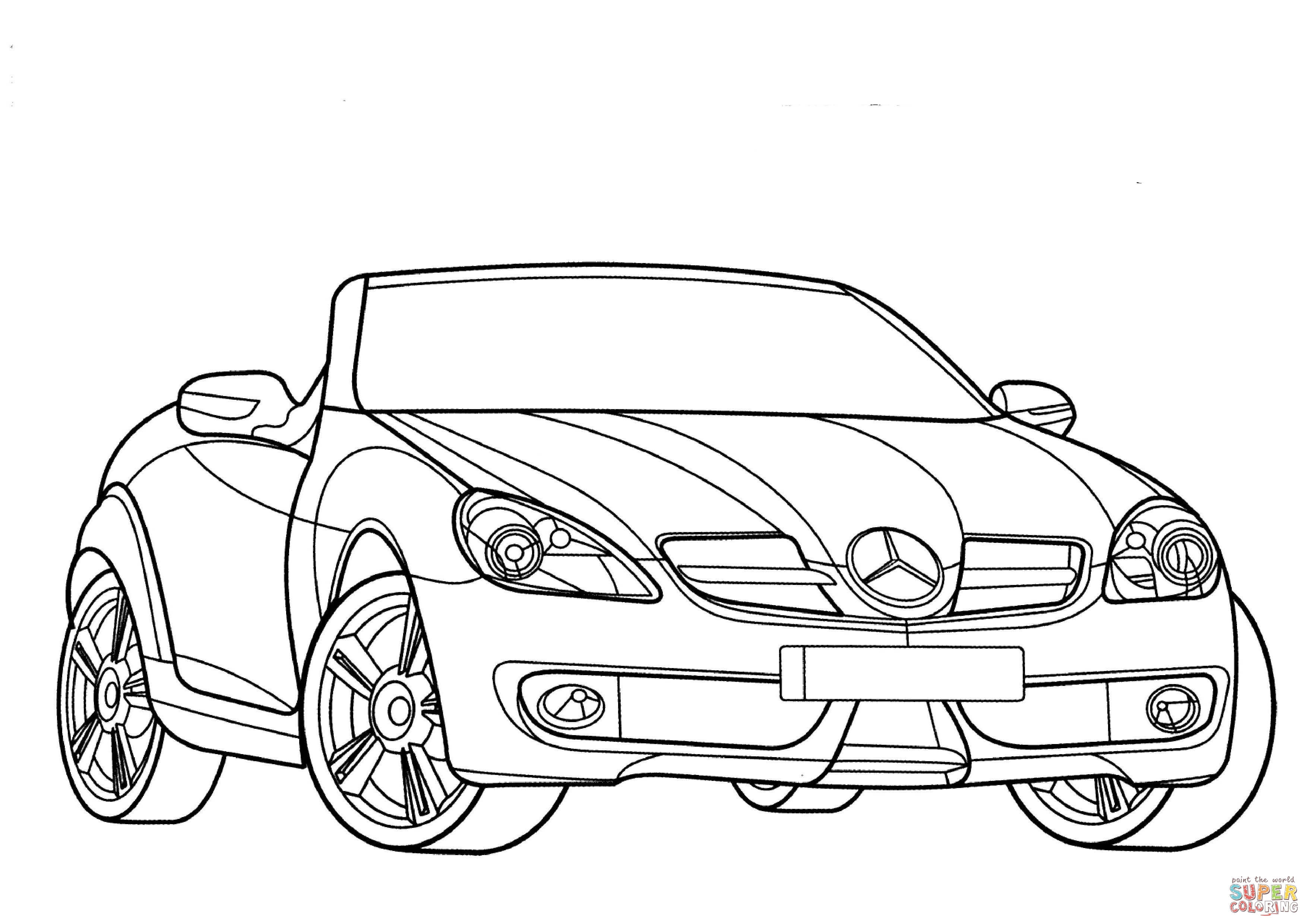 раскраски с машинами mercedes benz
