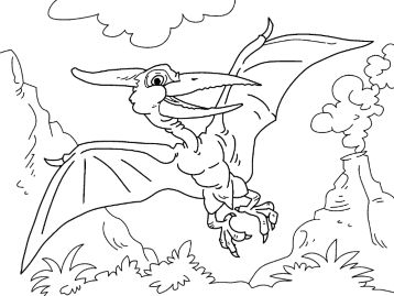 Раскраски с летающим динозавром птеродактилем Раскраски с динозаврами для девочек и мальчиков. Скачать и распечатать бесплатно. 