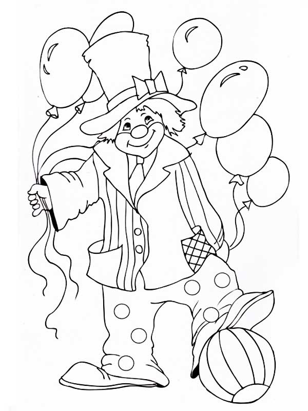  раскраски для детей и взрослых на тему клоун. Интересные раскраски на тему клоун, цирк, красный нос, шарики. Раскраски на тему клоун         