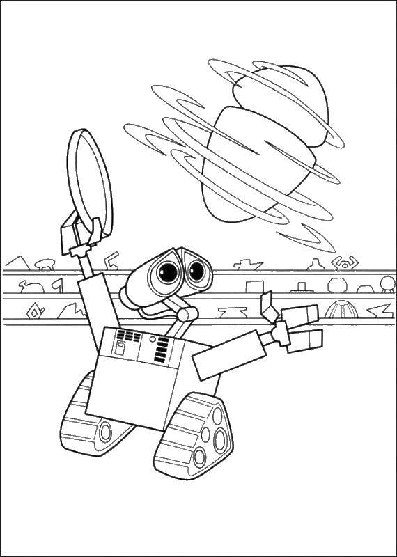 Разукрашки для детей с изображением герои из мультфильма Валли . Раскраски для мальчиков и девочек с роботом Валли . Приключение робота Валли Раскраска .            