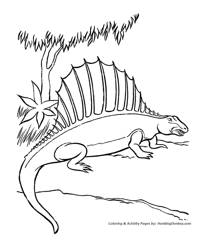 Диметродон динозавр. Раскраски онлайн для мальчиков и девочек с динозаврами Динозавр диметродон. Распечатать раскраски на сайте.