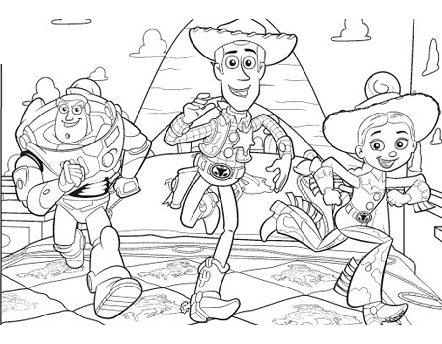 Раскраска с героями сказок Базом Лайтером И Шерифом для детей . Интересные раскраски с героями сказки История игрушек . Раскраски для мальчиков и девочек из Истории игрушек
