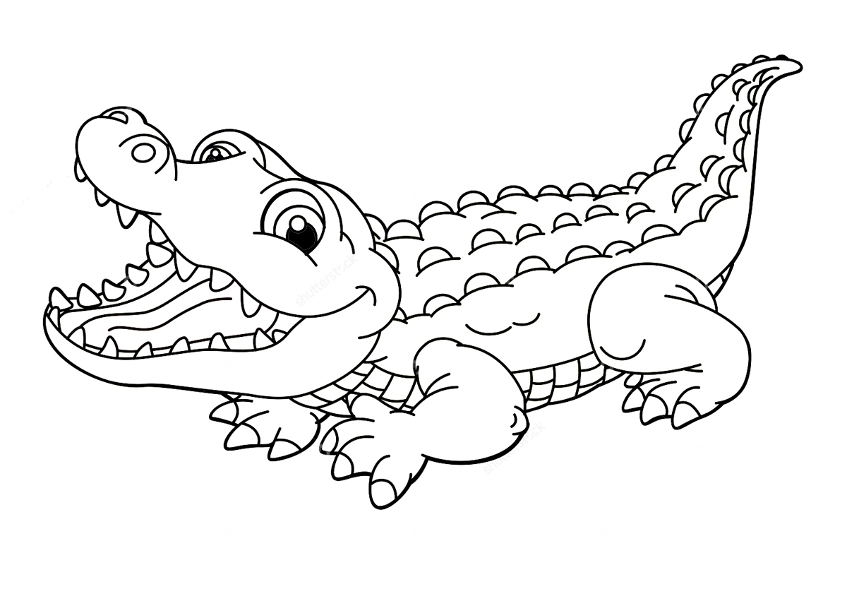 Раскраска Милый крокодил
