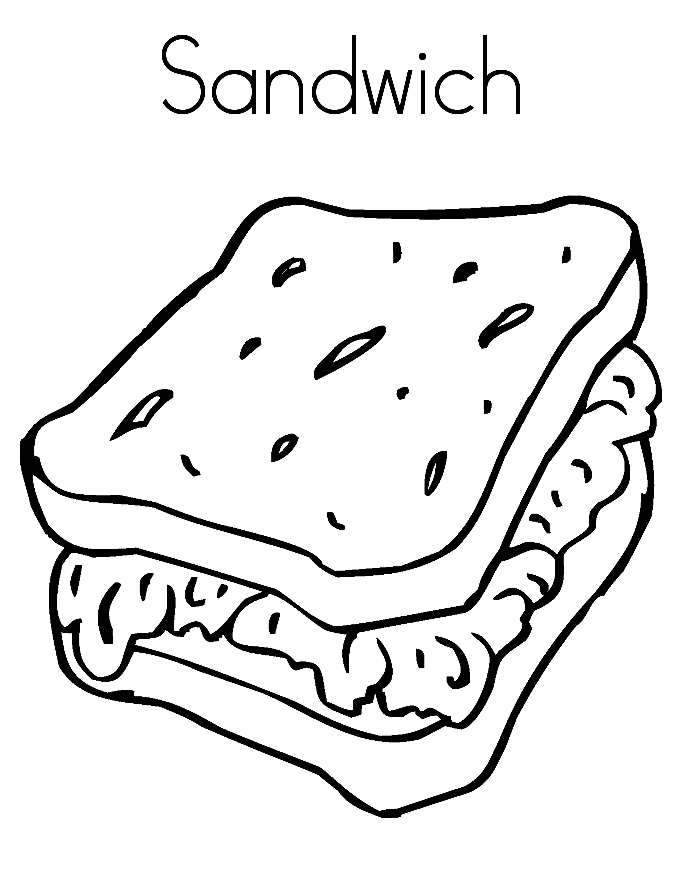 Раскраски для взрослых и детей с изображением  сэндвичей . Раскраски,на которых изображены сэндвичи . Раскраски на тему еда - сэндвич .                           