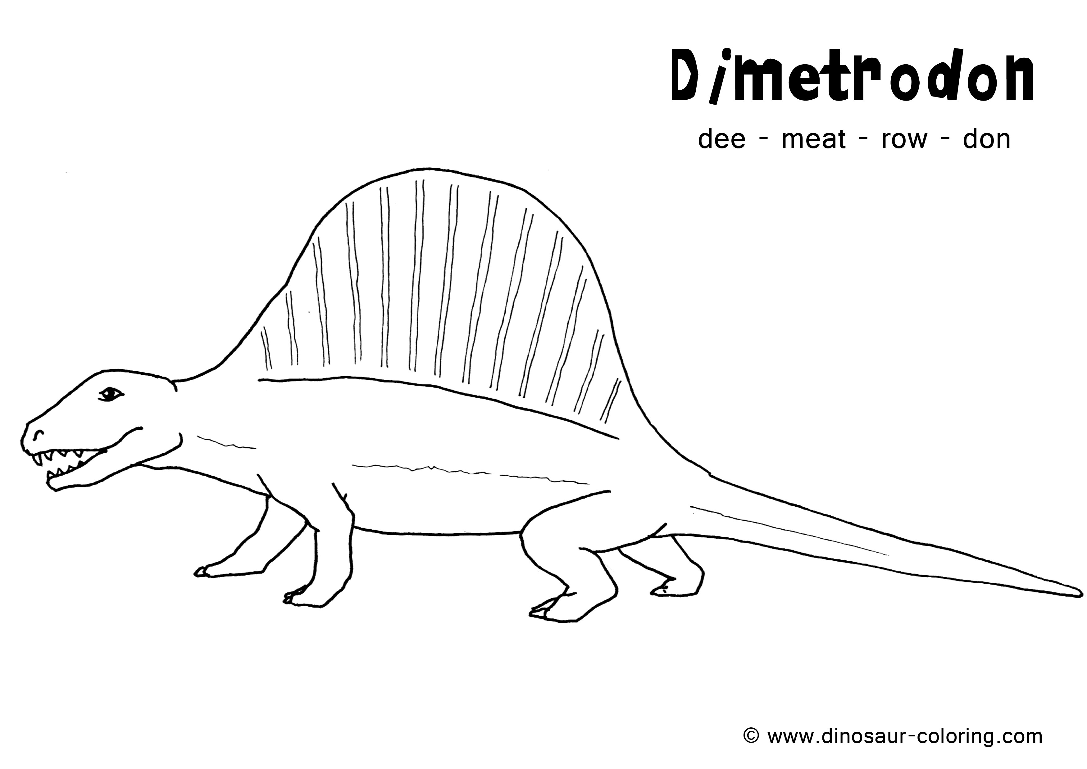 Диметродон динозавр. Раскраски онлайн для мальчиков и девочек с динозаврами Динозавр диметродон. Распечатать раскраски на сайте.