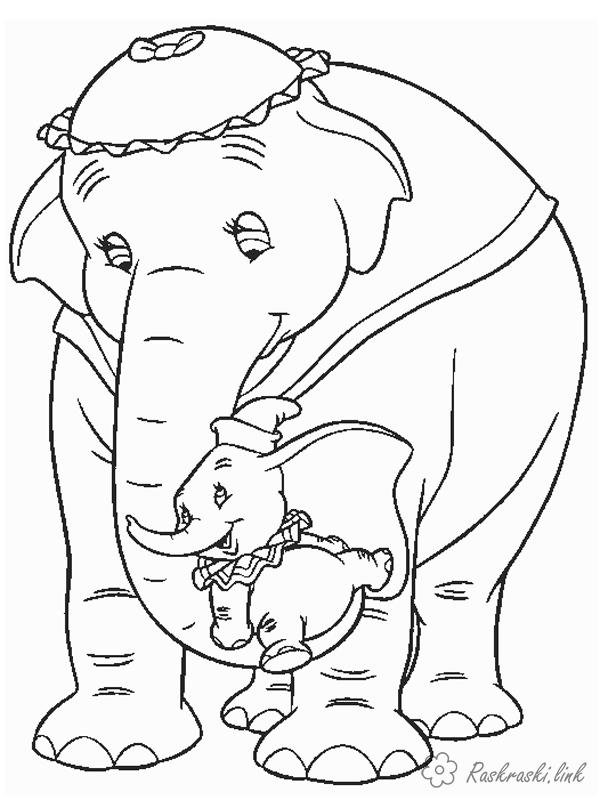  раскраски на тему слоненок Дамбо для мальчиков и девочек. Интересные раскраски с персонажами диснеевского мультфильма Дамбо для детей      