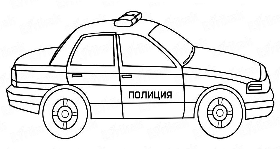 Раскраска Маленькая машинка полиции