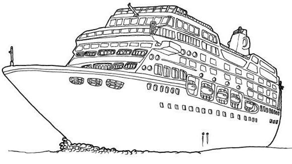 Раскраска «Пиратский корабль для малышей»