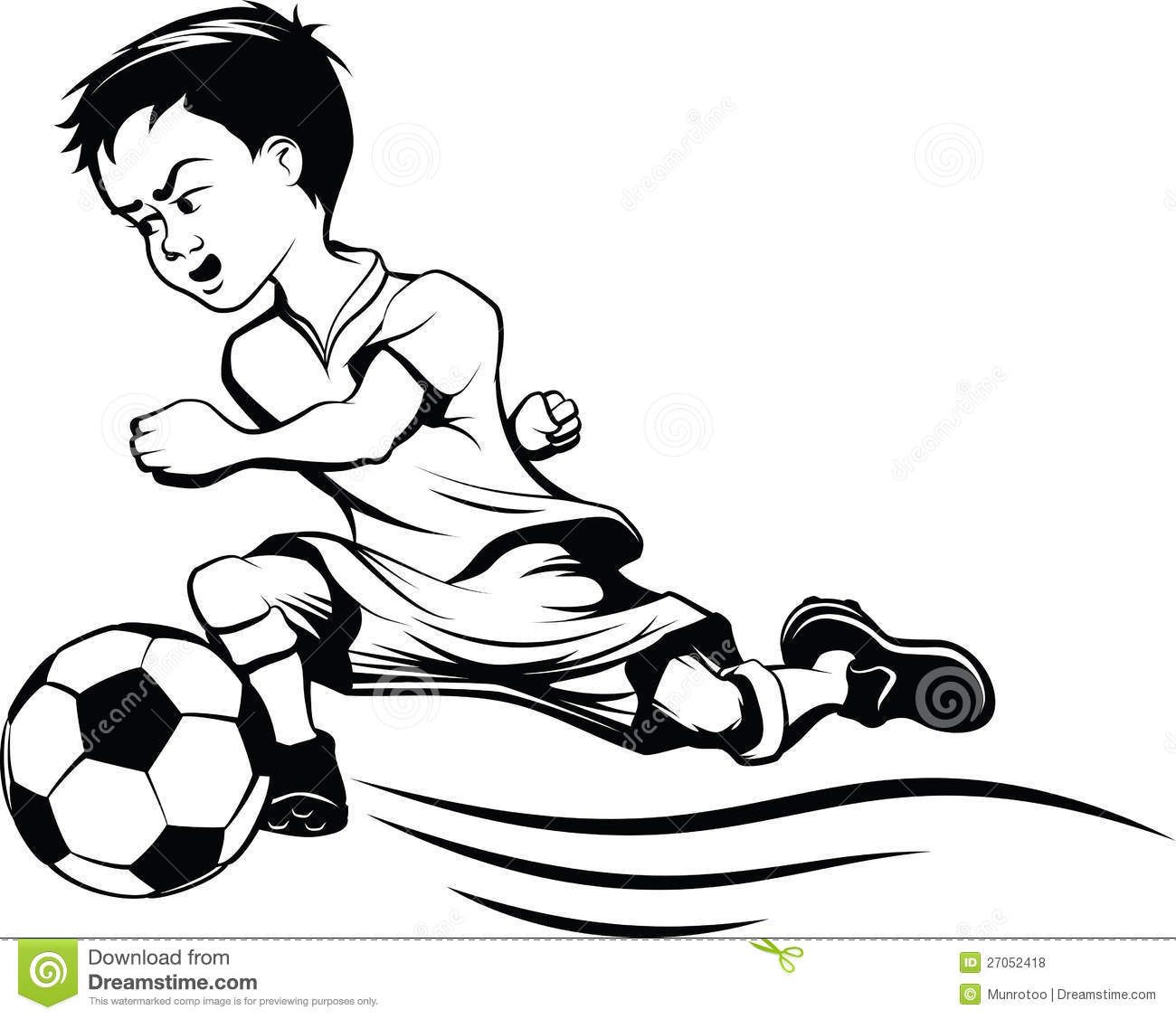 Мальчик с футбольным мячом вектор