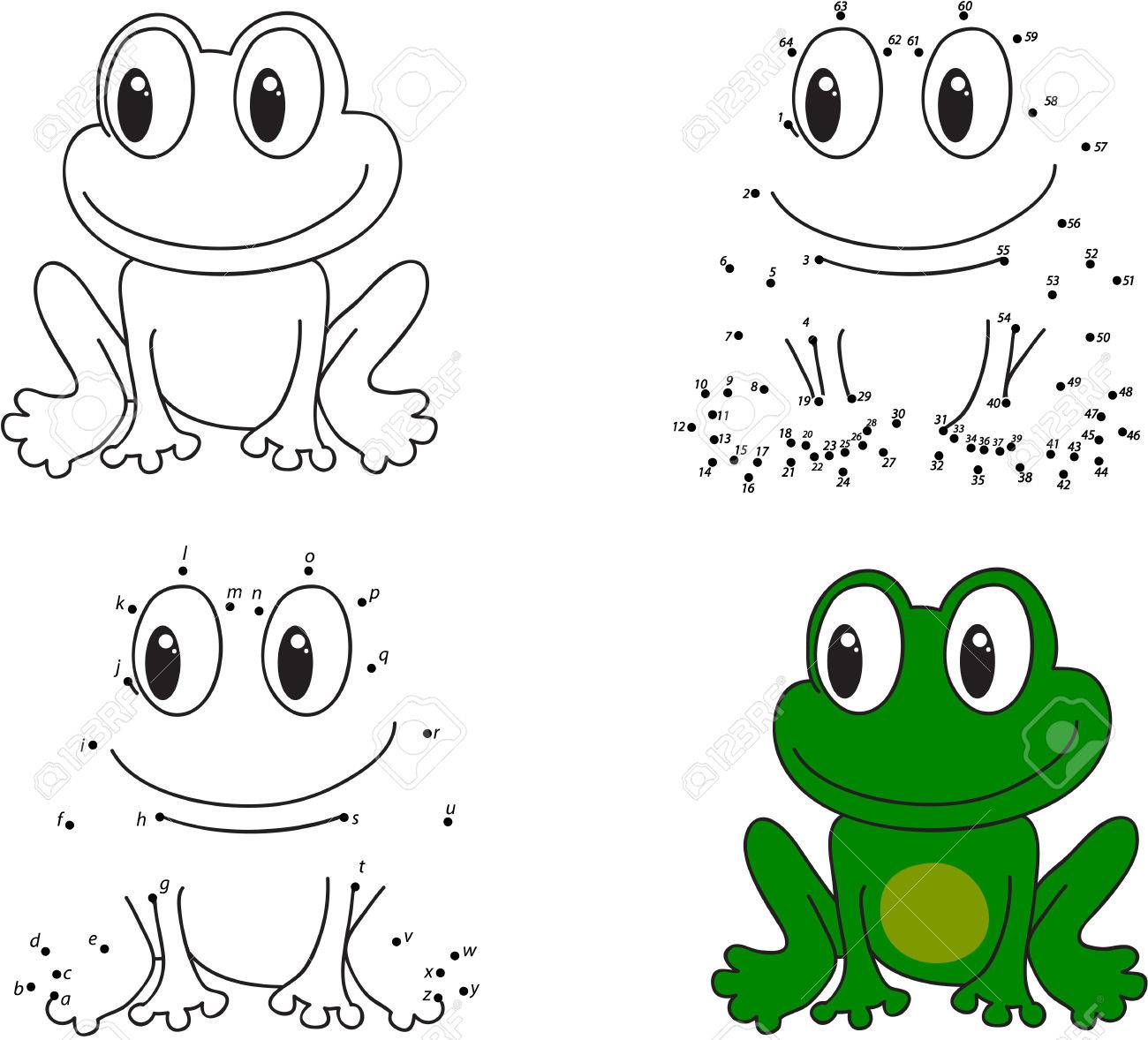Лягушка рисунок для детей по частям