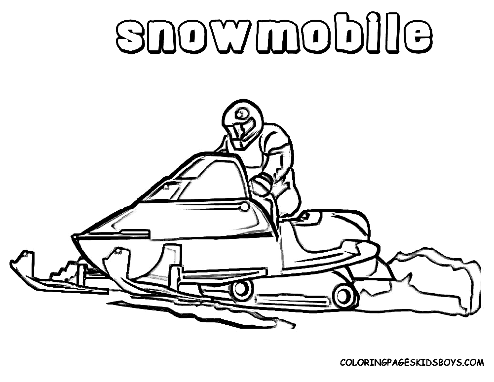 Снегоходы. Раскраски для мальчиков с изображением транспорта. Раскраски со снегоходами.