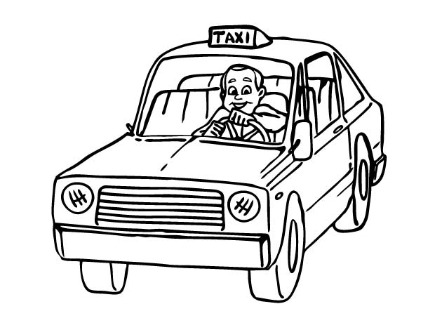  раскраски на тему такси для детей.  раскраски с такси для мальчиков и девочек. раскраски с видами транспорта     