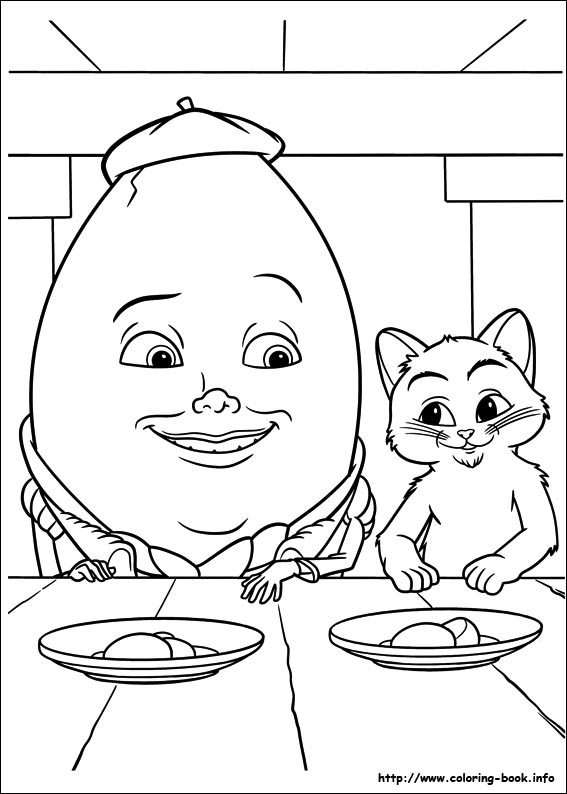  раскраски на тему мультфильма про кота в сапогах для мальчиков и девочек. Интересные раскраски с котом в сапогах для детей и взрослых.     