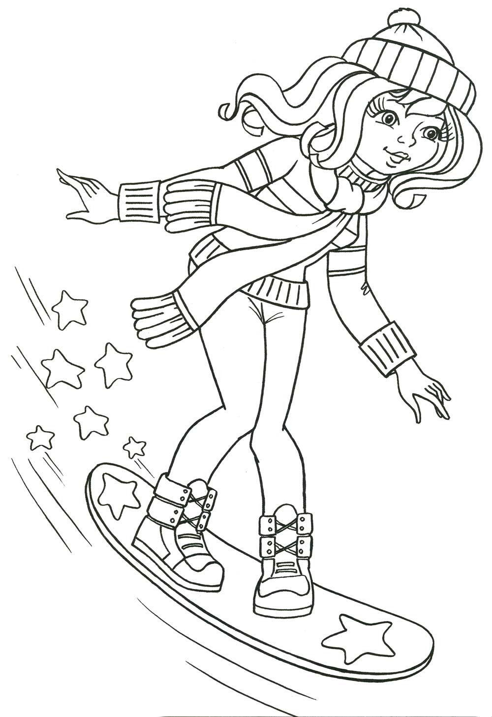  раскраски на тему сноубординг для мальчиков и девочек. Интересные раскраски с зимними видами спорта для детей и взрослых.                   