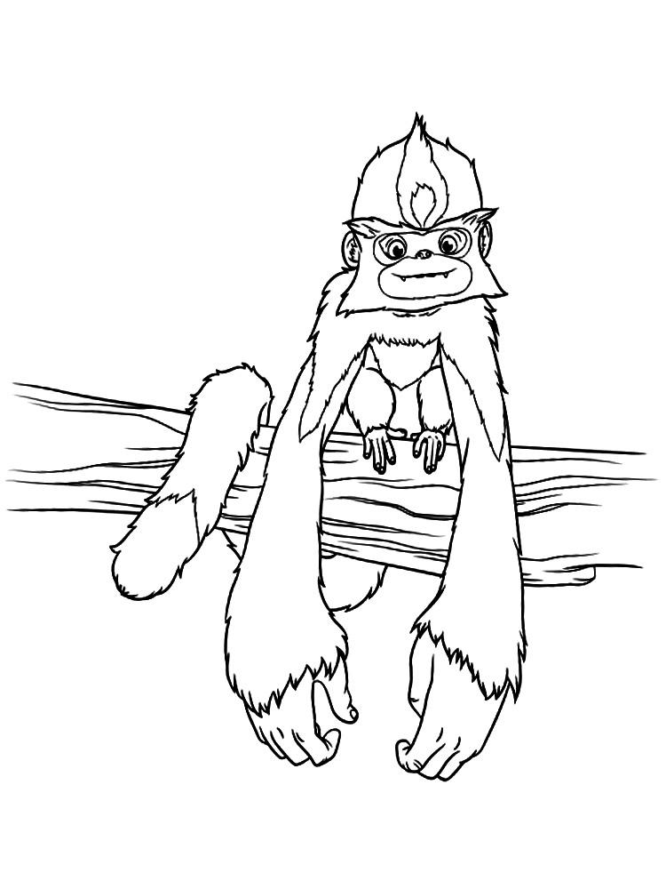 Раскраски про семейку Крудс для детей  Раскраски обезьянка из семейки Крудс