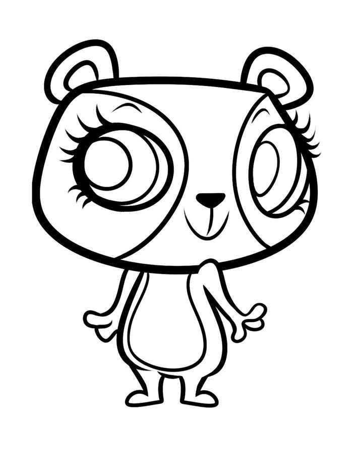 Раскраски к мультфильму Мой маленький зоомагазин, раскраски милых животных из мультика   Раскраска панда из мультфильма Мой маленький зоомагазин