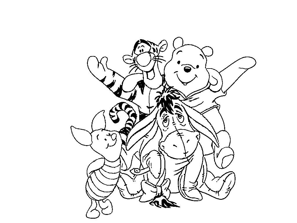 Раскраски из зарубежного мультфильма про Винни Пуха и его друзей для самых маленьких   Диснеевский Винни Пух и его друзья
