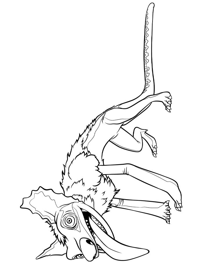 Раскраски про семейку Крудс для детей  Раскраски гиена из мультфильма семейка Крудс