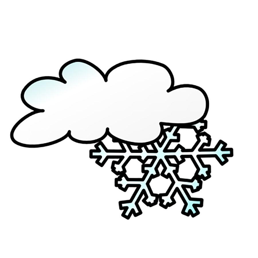 Раскраски облака для школьников, раскраски для начальной школы облака, природные явления  Раскраски облако со снежинкой