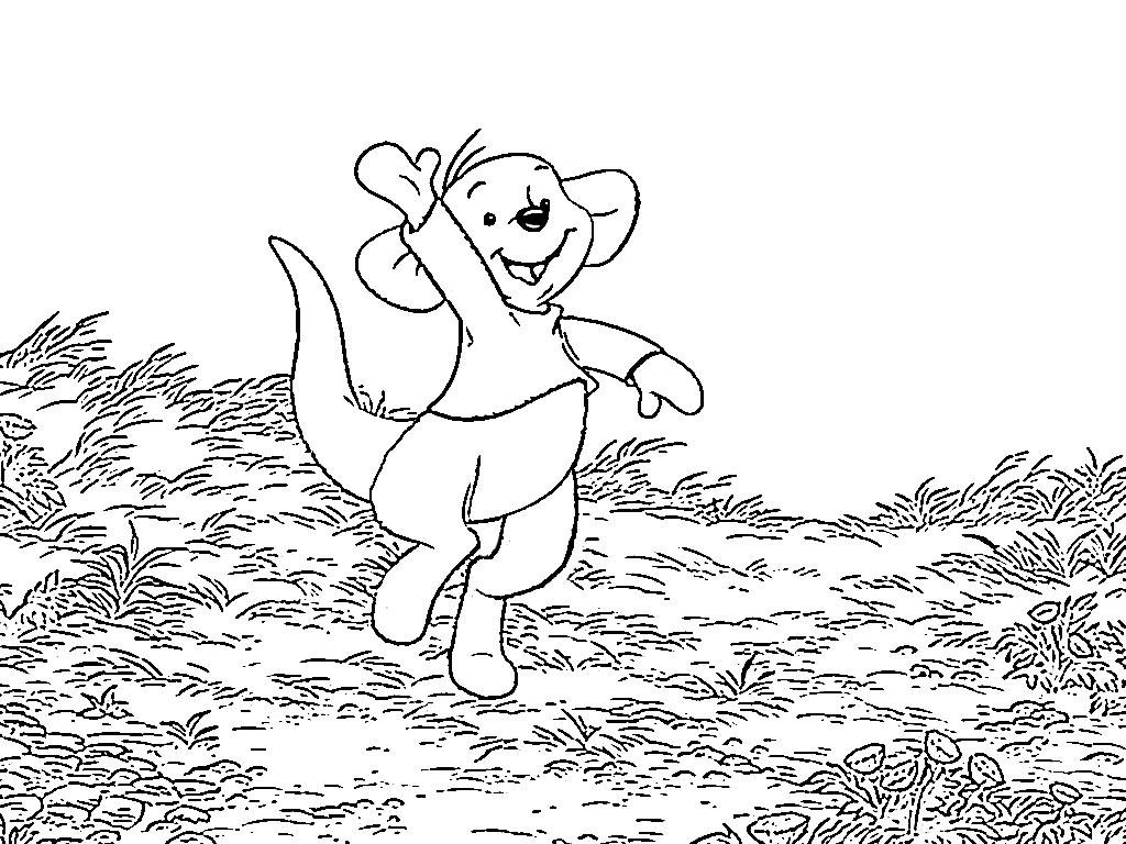 Раскраски из зарубежного мультфильма про Винни Пуха и его друзей для самых маленьких   Раскраска кенгуренок из диснеевского мультфильма про винни пуха