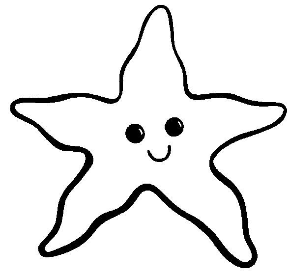 раскраска морская звездазвезды  Морская звезда улыбается