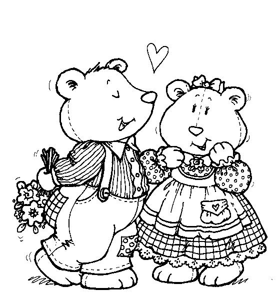 Раскраски с мишками Тедди, милые и красивые раскраски для детей с медвежатами  Раскраска Мишка Тедди признается в любви