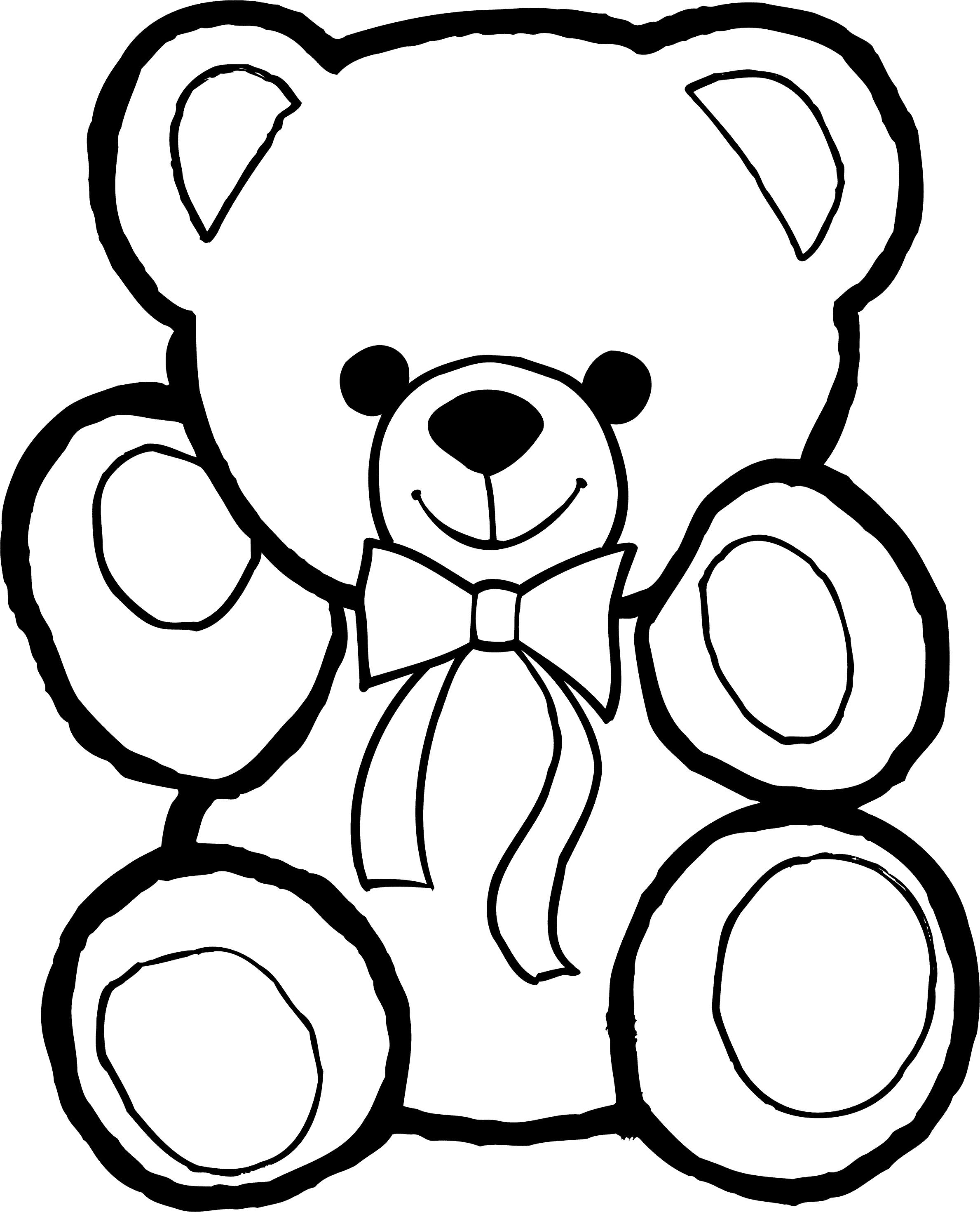 Раскраски с мишками Тедди, милые и красивые раскраски для детей с медвежатами  Раскраска для малыша с широким контуром мишка Тедди
