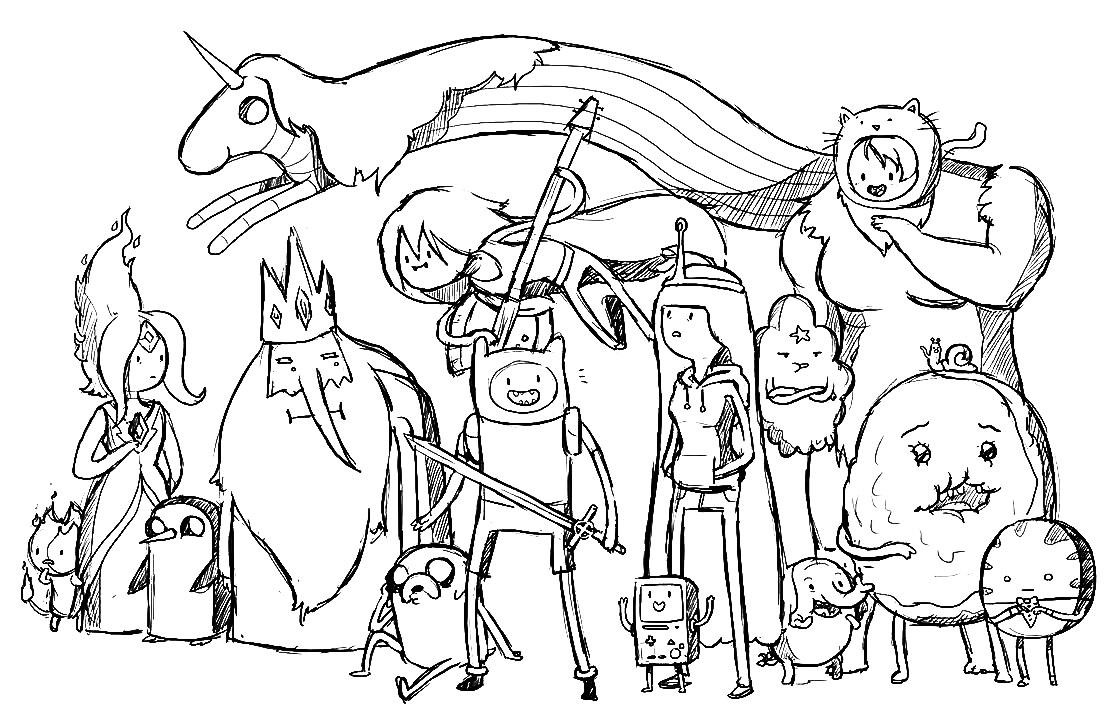  Персонажи мультфильма время приключений под радугой единорогом
