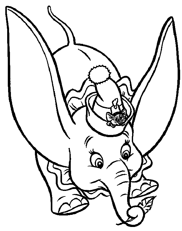 Дамбо  Раскраски со слоненком Дамбо