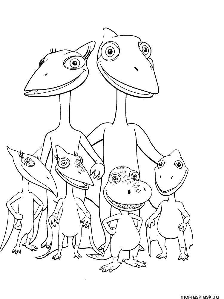 Раскраски Поезд динозавров Раскраски по мультфильму Поезд динозавров для самых маленьких