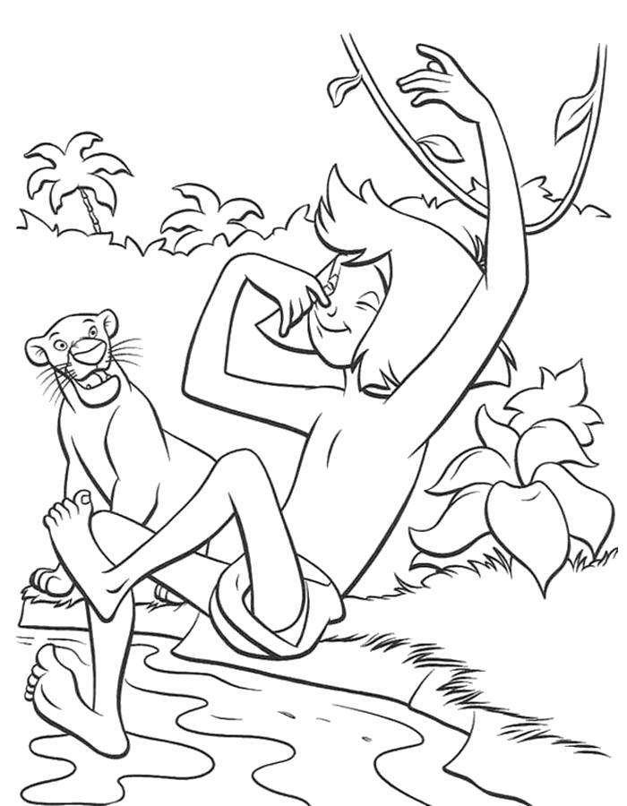 Раскраски Маугли Раскраски по советскому и зарубежному мультфильму Маугли для мальчиков