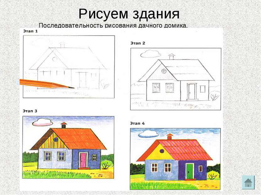 Рисуем дома Рисуем дома. Поэтапные уроки рисования домов для малышей, школьников и взрослых 