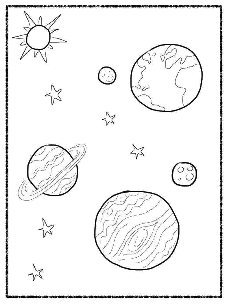 Раскраски  Планеты Раскраски  Планеты с названиями, красивые планеты раскраски для детей