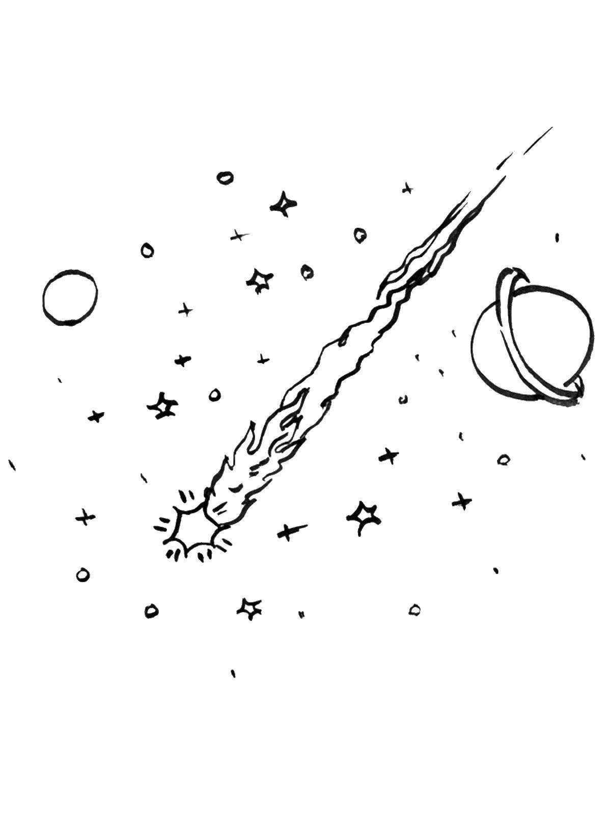Раскраски Звезды и кометы Раскраски Звезды и кометы, раскраски про космос детям