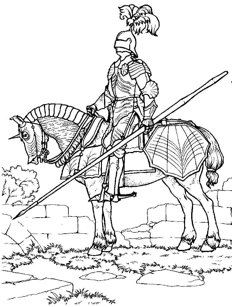 Раскраски рыцари Раскраски для мальчиков рыцарей, рыцарь с копьем, рыцарь с мечом, рыцарь на коне