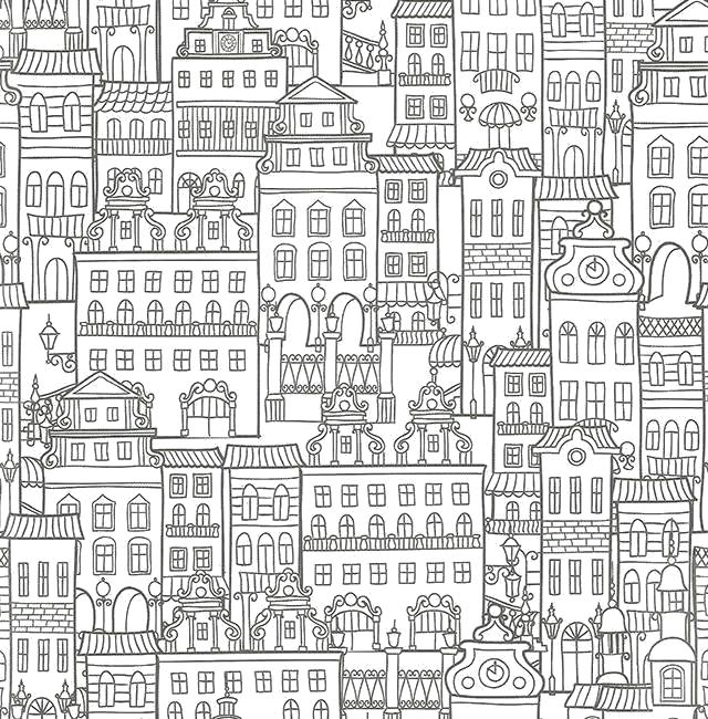 Раскраски города Раскраски города, раскраски для снятия стресса про города мира